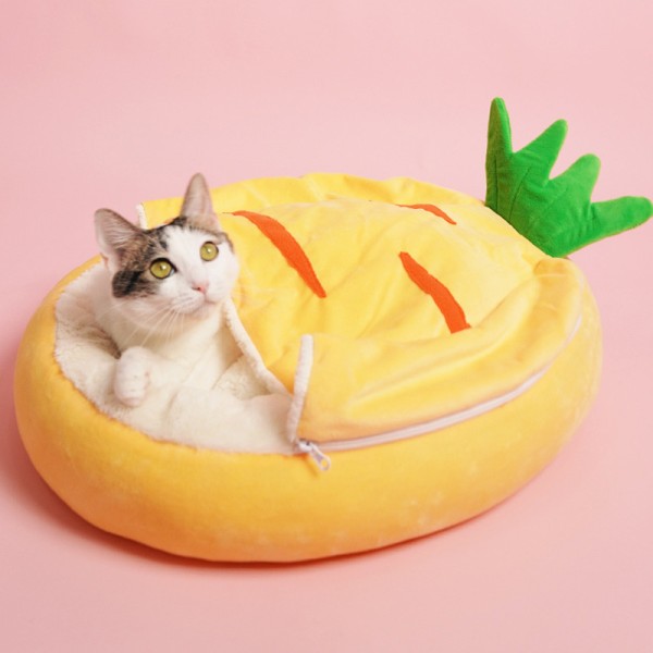 Carrot Shape Cats Nest Sleeping Bag Cat Kennel  Winter Warm Cat Bed Pads Washable Pet Supplies