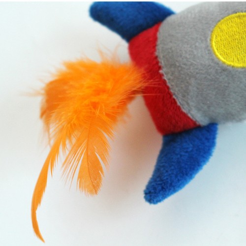 Funny Cat Toy Rocket Plush UFO Pet Toy