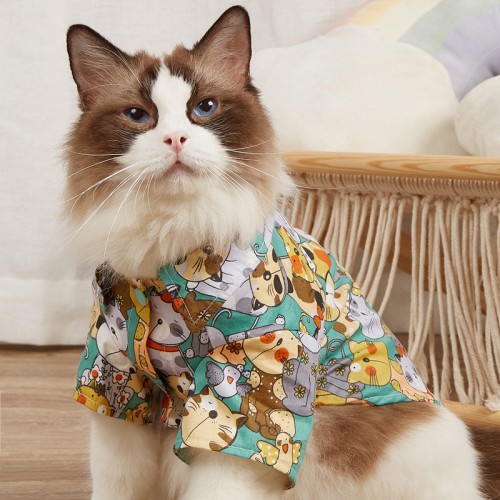 Trendy Cute Cat Clothing Summer New Dog Clothes Comfy Cat T-Shirts Pet Supplies