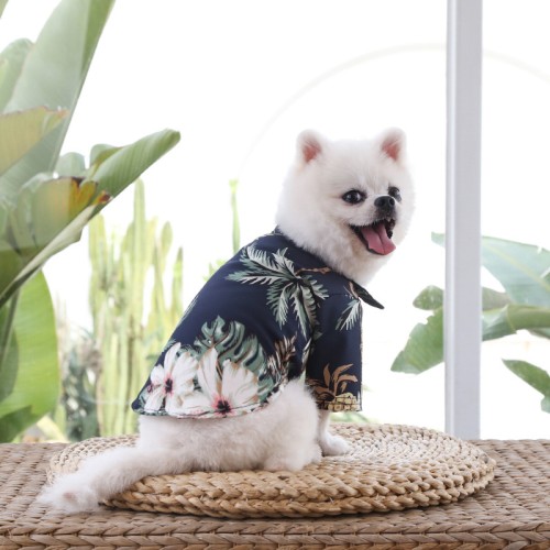 Dog Hawaiian Shirt Summer Coconut Tree Beach Pineapple Clothes Pet Shirt Clothes