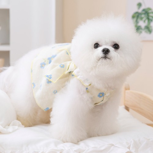 Dog Dresses for Small Dogs Spring Summer Girl Dog Clothes Cute Floral Puppy Princess Dress